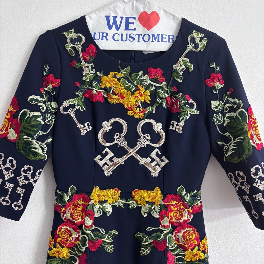 Amuse Key Embroidered Mini Dress Size XS - Picture 2 of 6